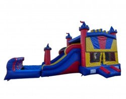 Red Bounce House Slide Combo